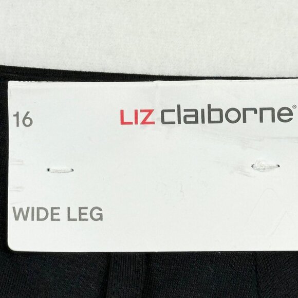 Liz Claiborne Women's 4-Way Stretch High Rise Wide Leg Black Pants Size 16 NWT - Picture 5 of 11